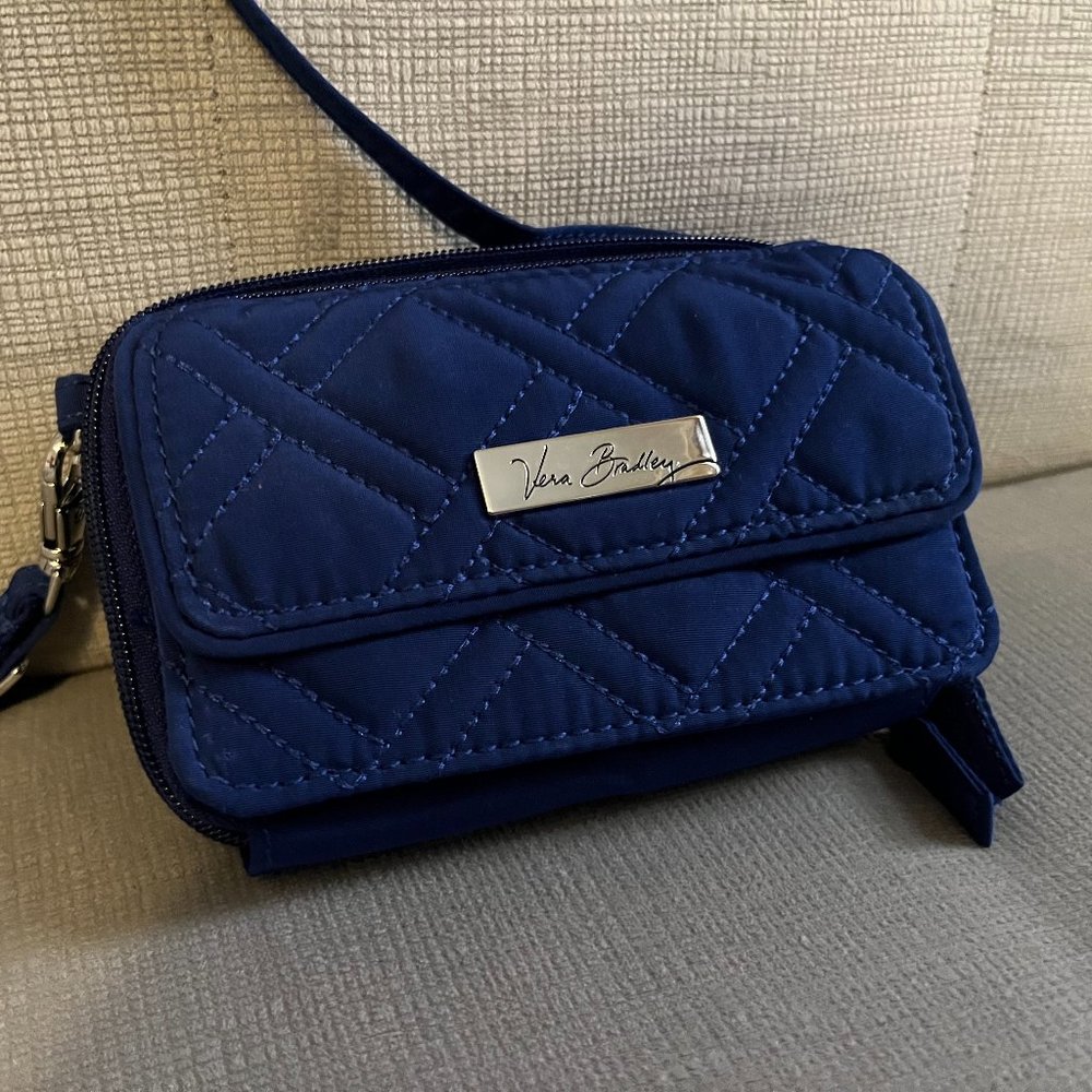 Vera Bradley All in One Crossbody Wallet Deep Blue